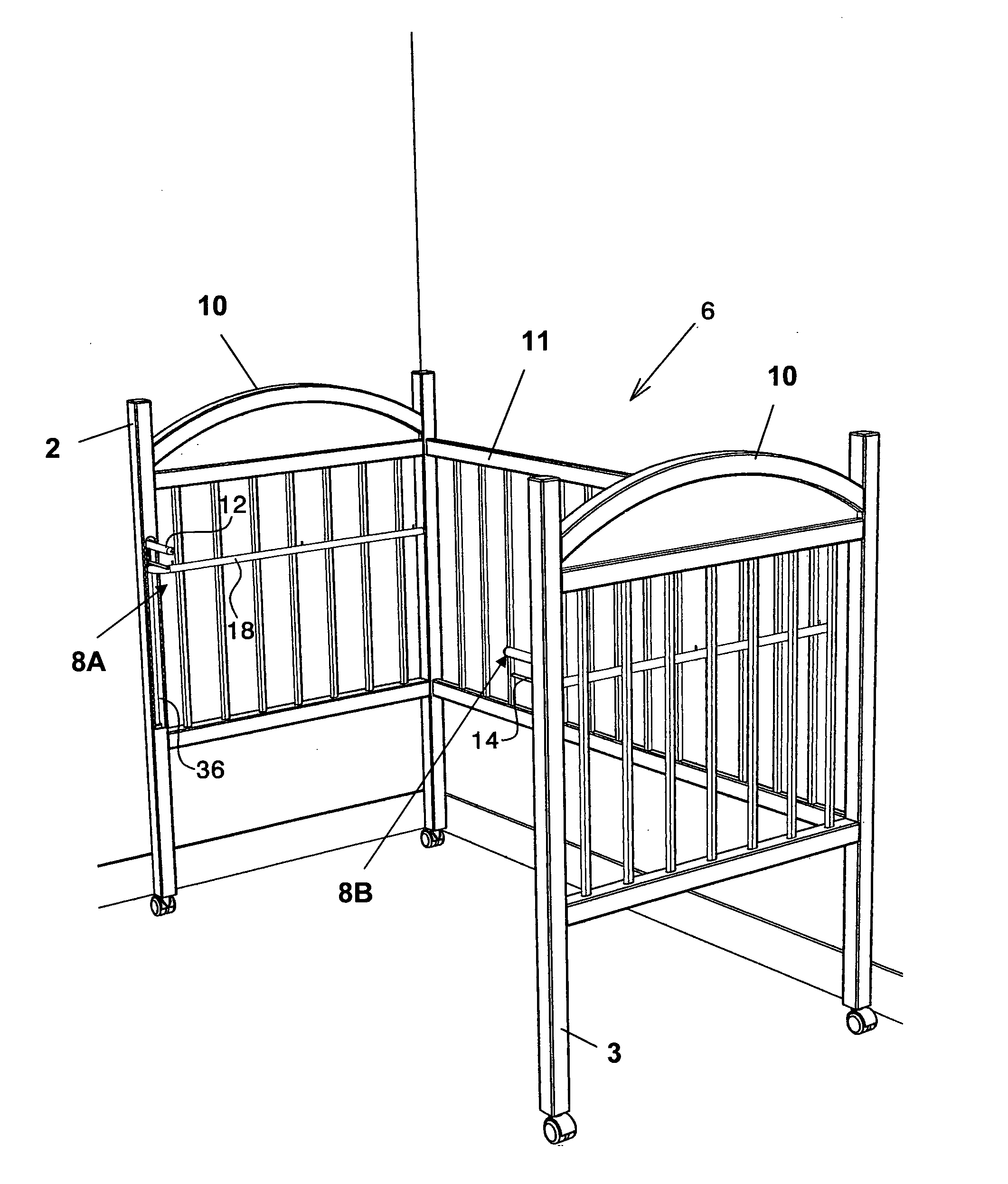 Continuously height adjustable baby mattress support and apparatus therfor