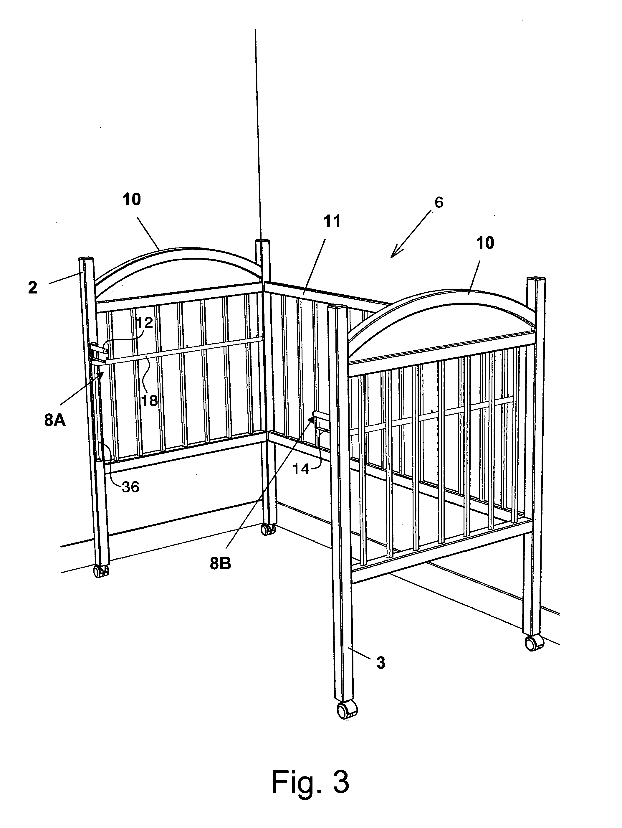 Continuously height adjustable baby mattress support and apparatus therfor