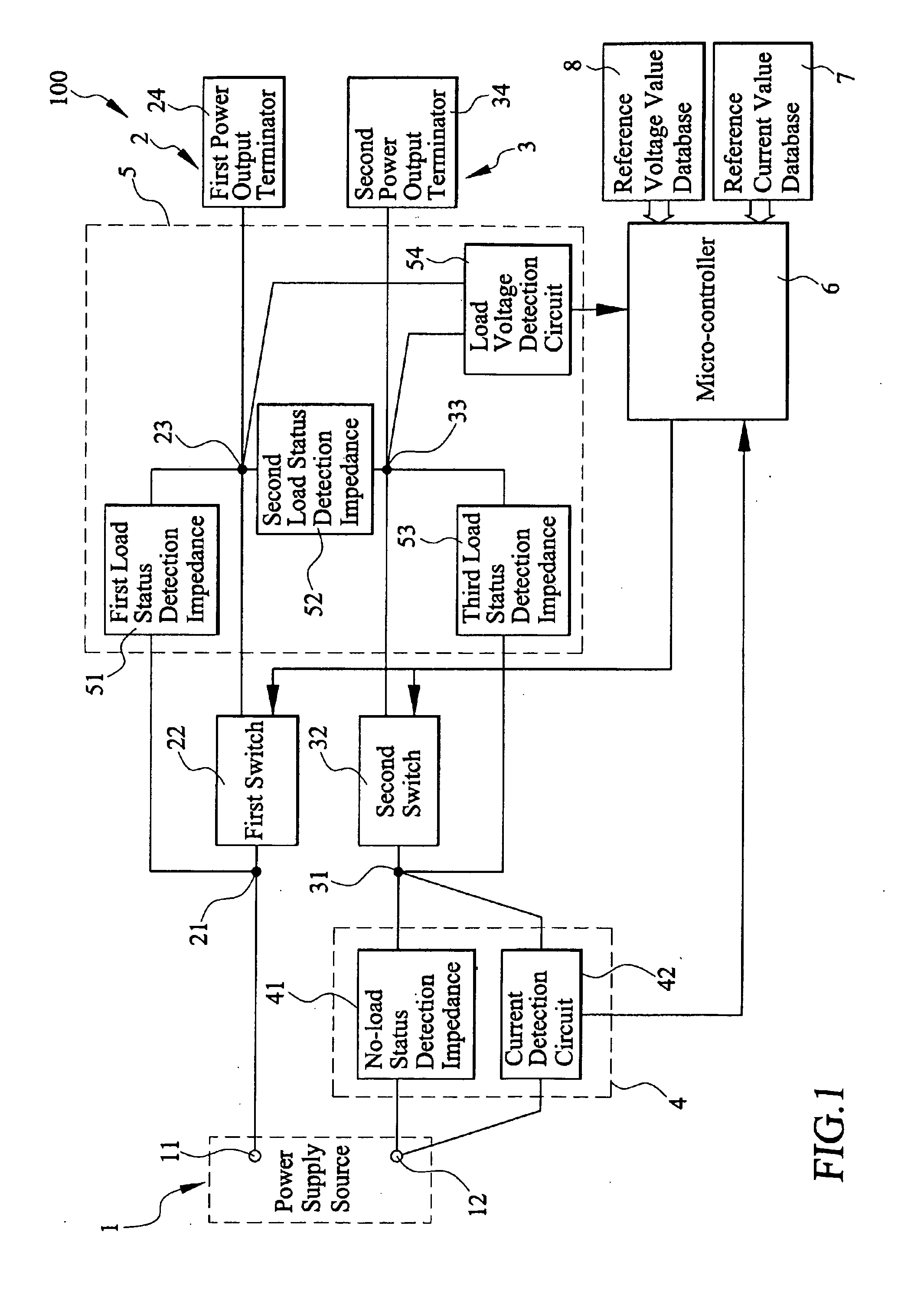 Electrical load status detection and control device