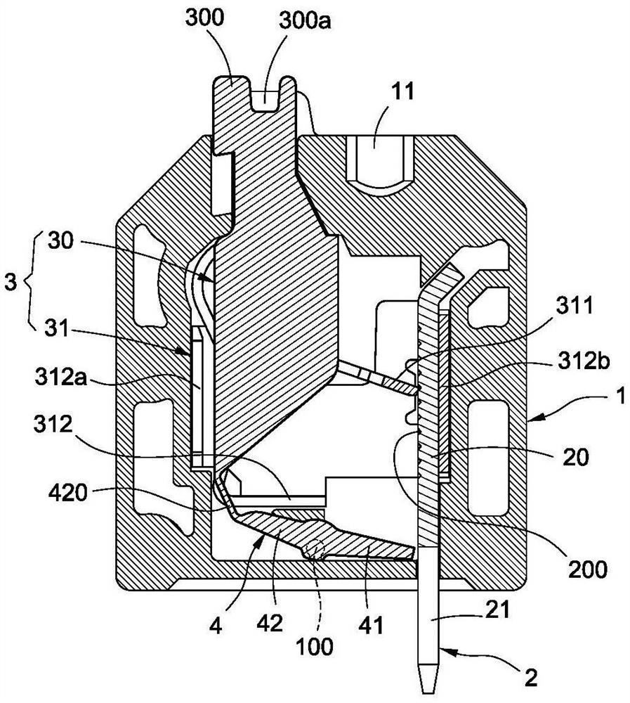 Press spring type terminal block structure