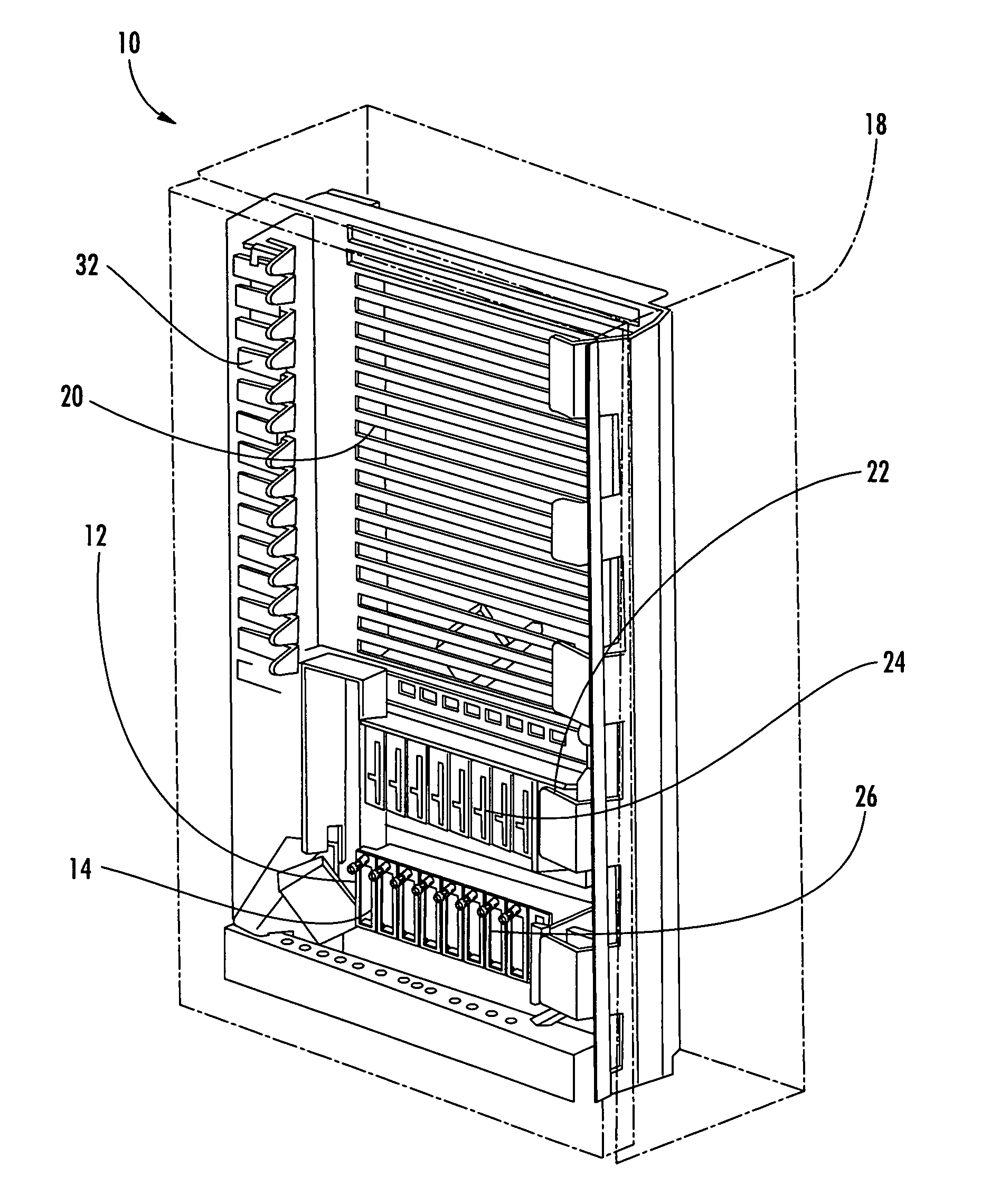 Parking device for fiber distribution hub