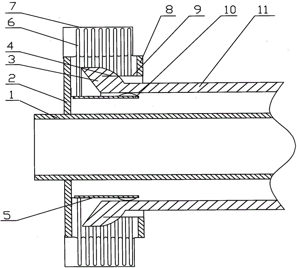 Flanged inverted glass metal vacuum heat collector