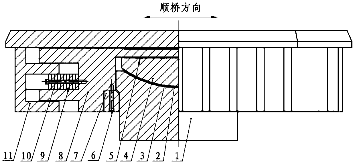 Self-resetting one-way sliding tensile support seat