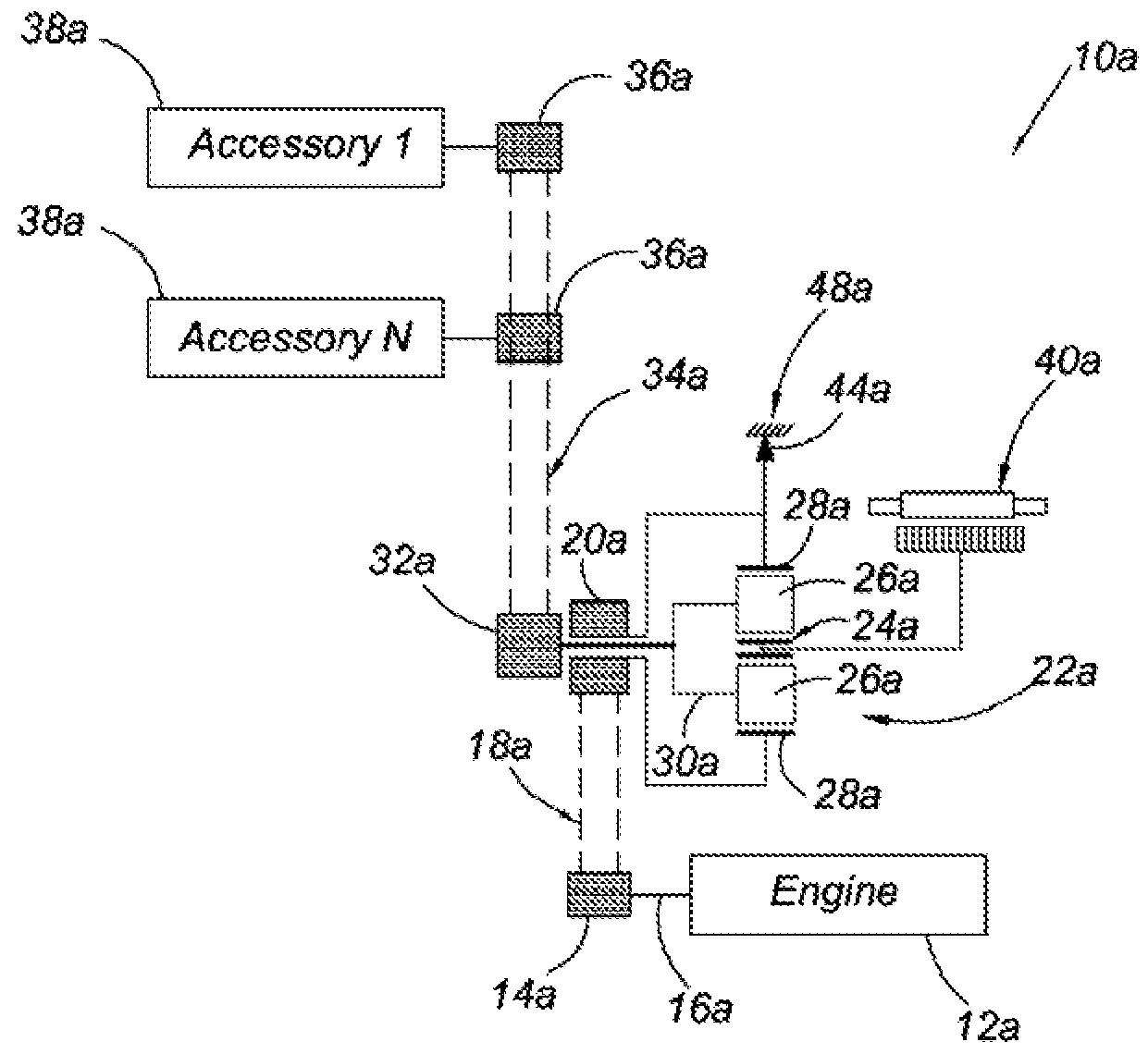 Variable speed accessory drive system for a hybrid vehicle