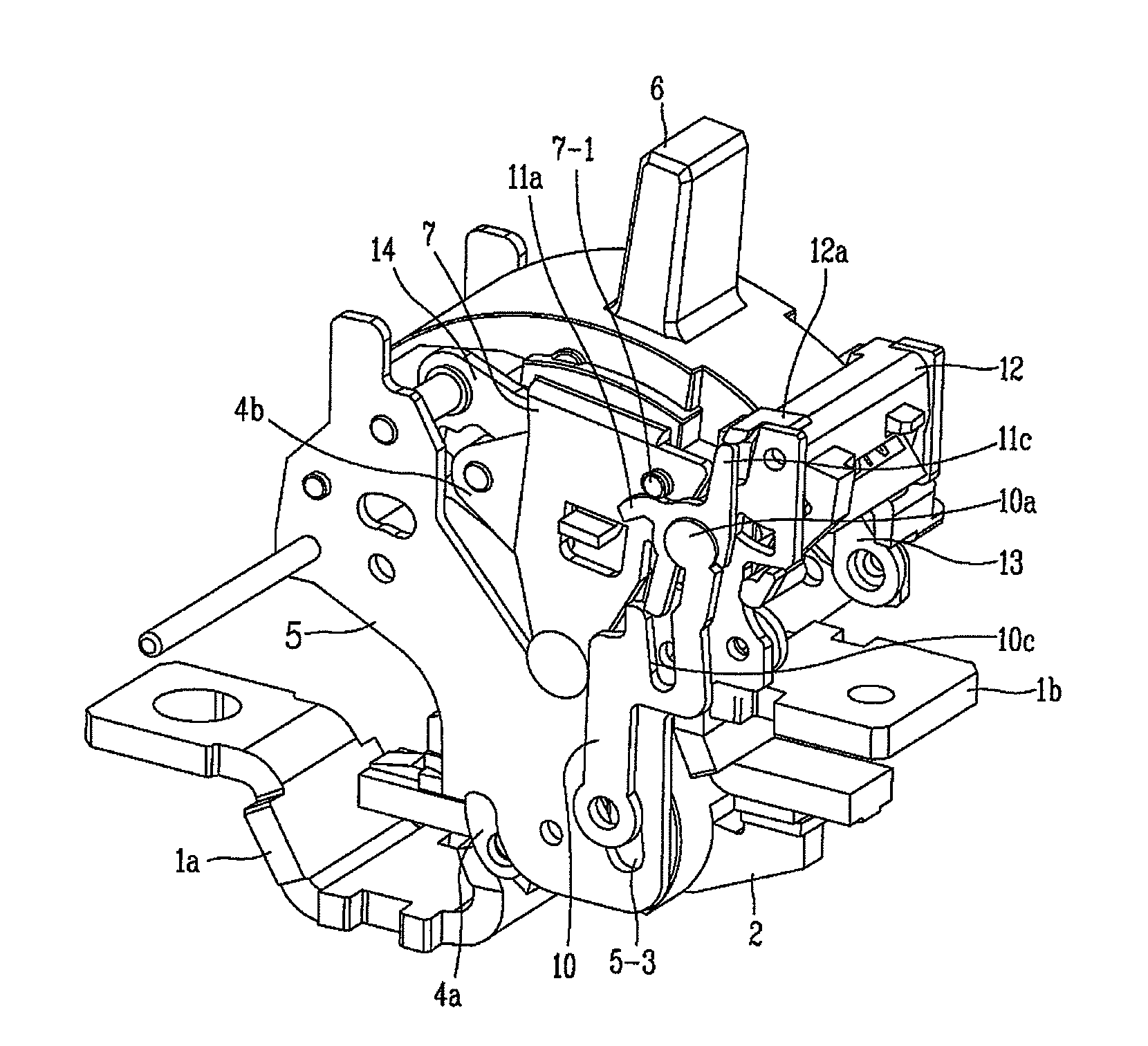 Molded case circuit breaker with contact on mechanism