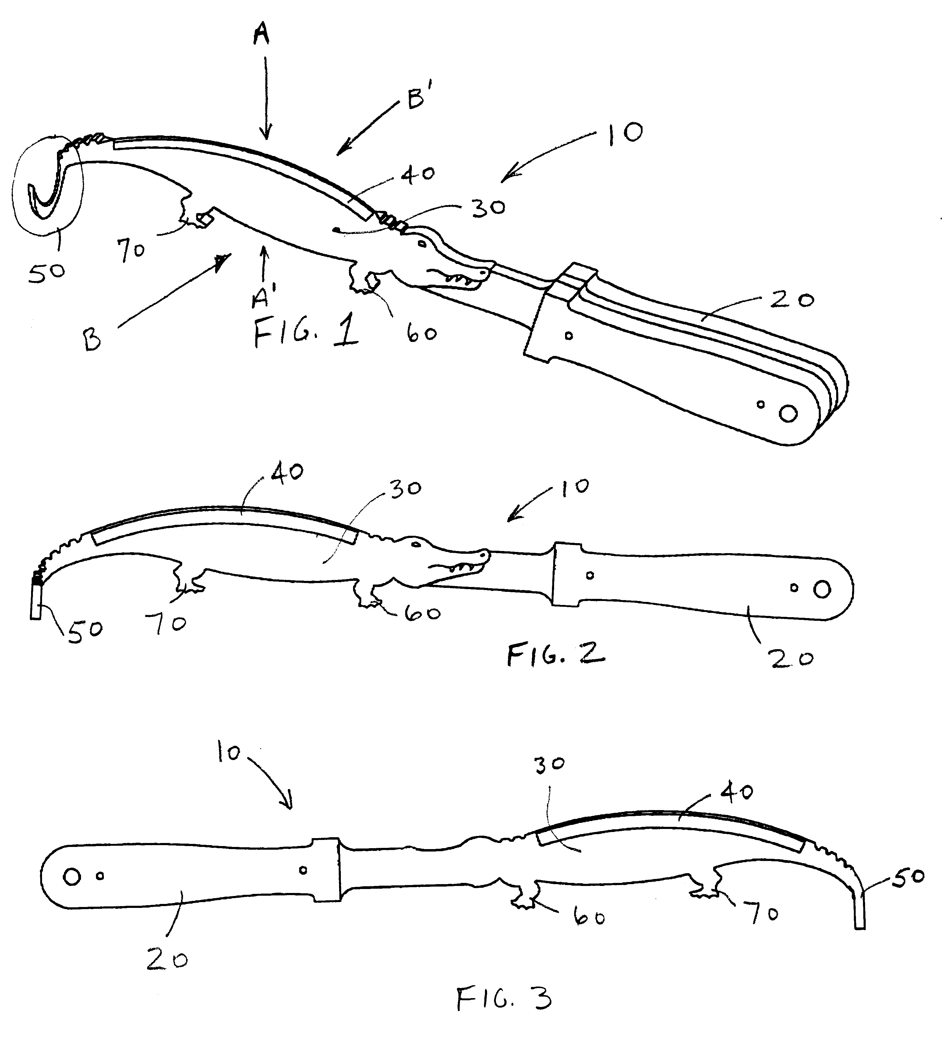 Combination knife, turning hook and bottle de-capper, with animal shape