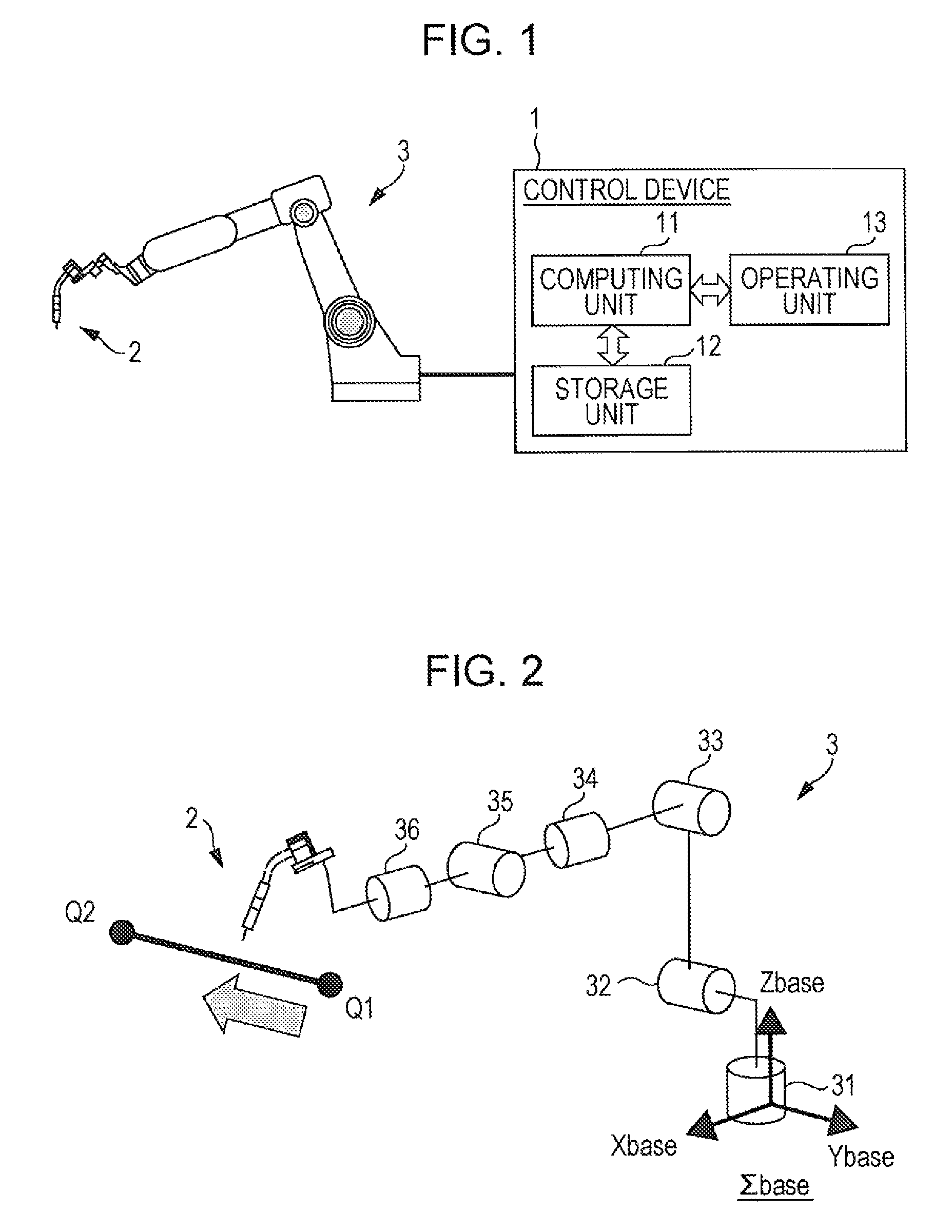 Control device, control method, and control program for articulated robot