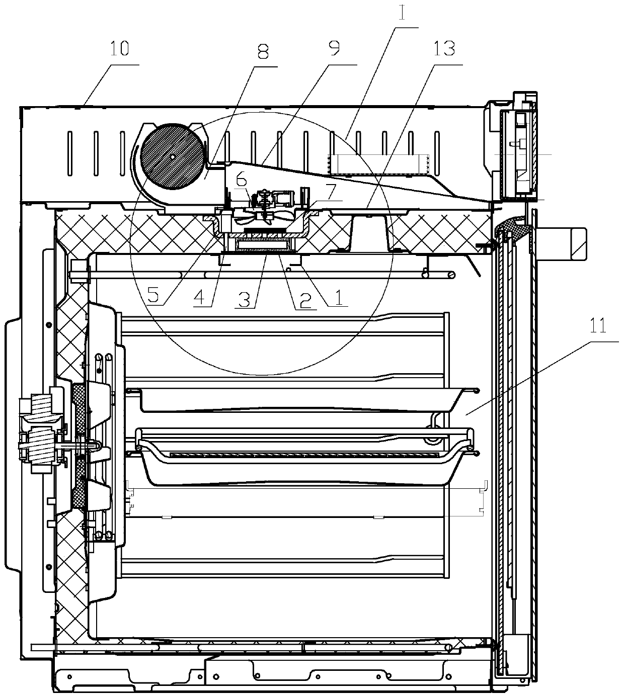 An oven with refrigeration and fresh-keeping function