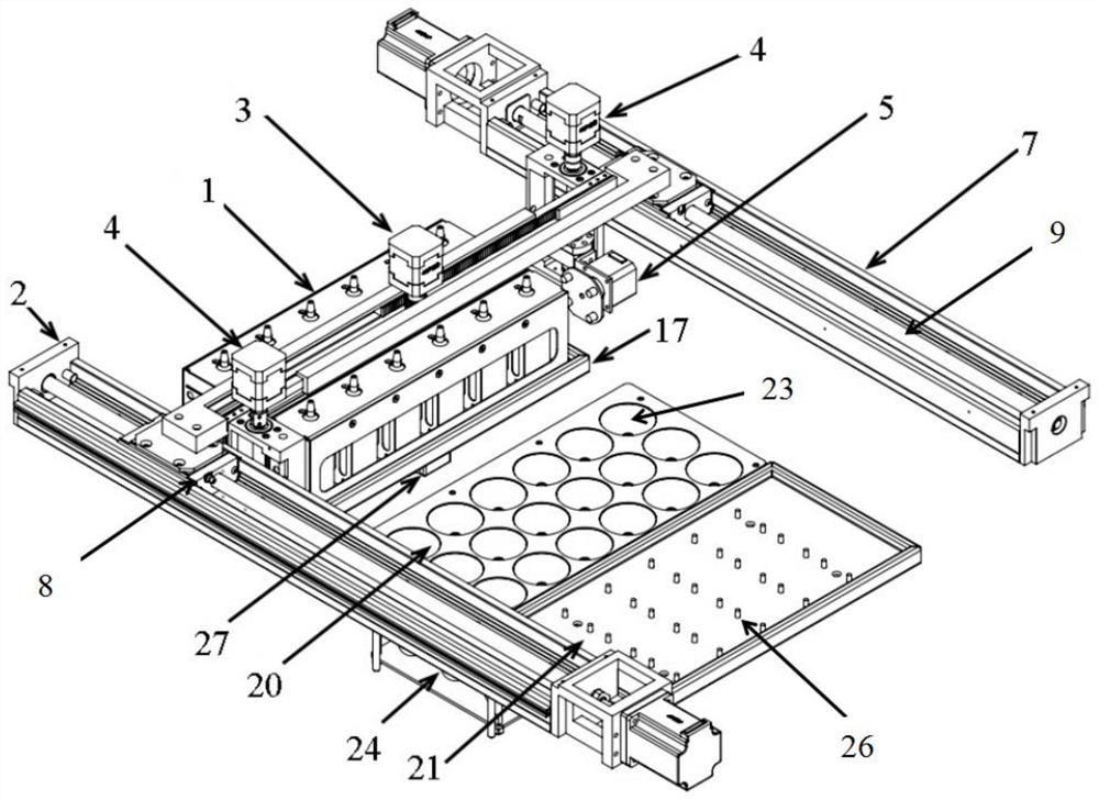 Universal four-axis truss type soil available state detection pretreatment device