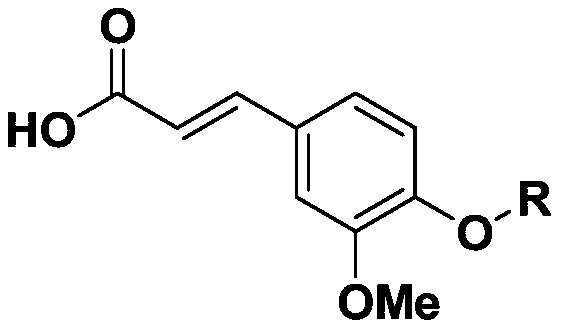 Novel ferulic acid sulfonate derivative and preparation method and application thereof