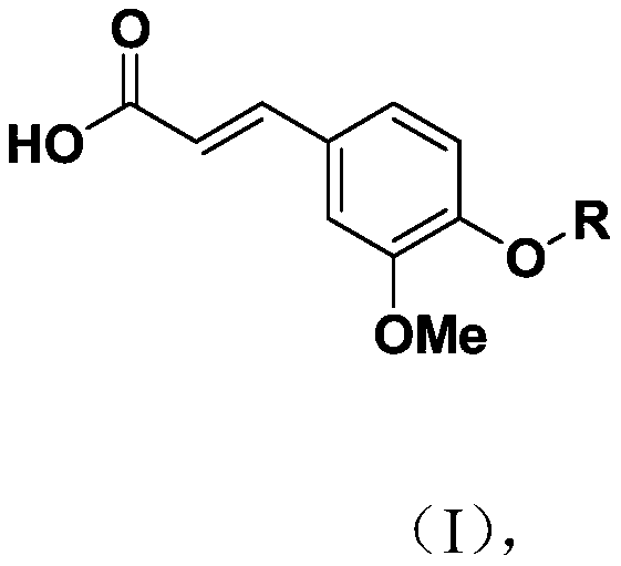 Novel ferulic acid sulfonate derivative and preparation method and application thereof