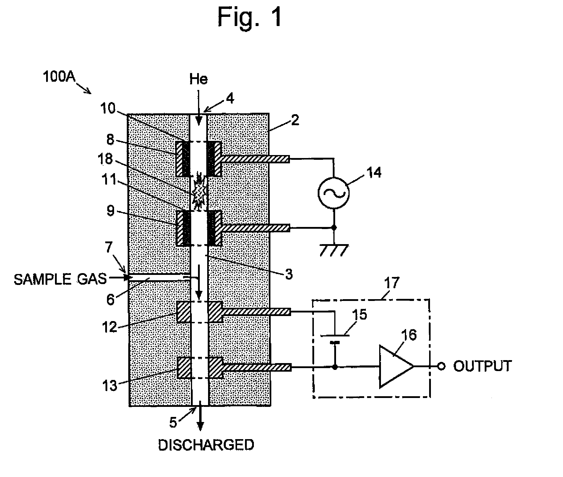 Discharge ionization current detector