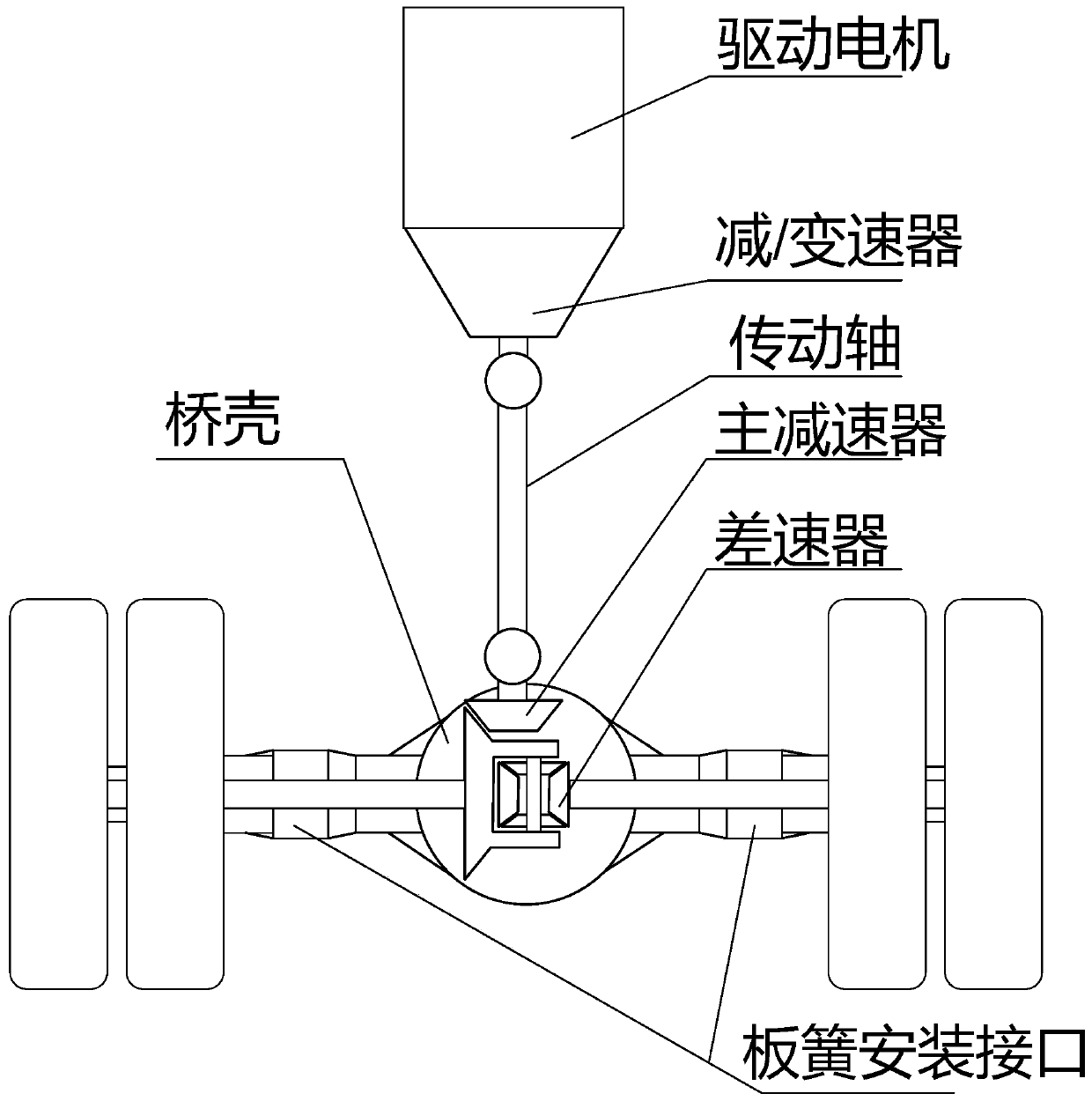 A low-floor electric bridge assembly