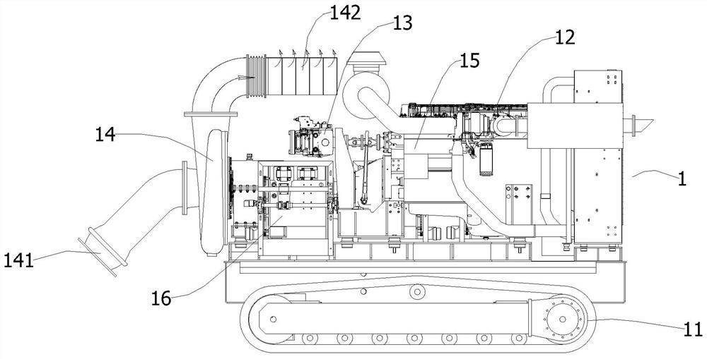 Gas-solid separation device of emergency rescue equipment and emergency rescue equipment