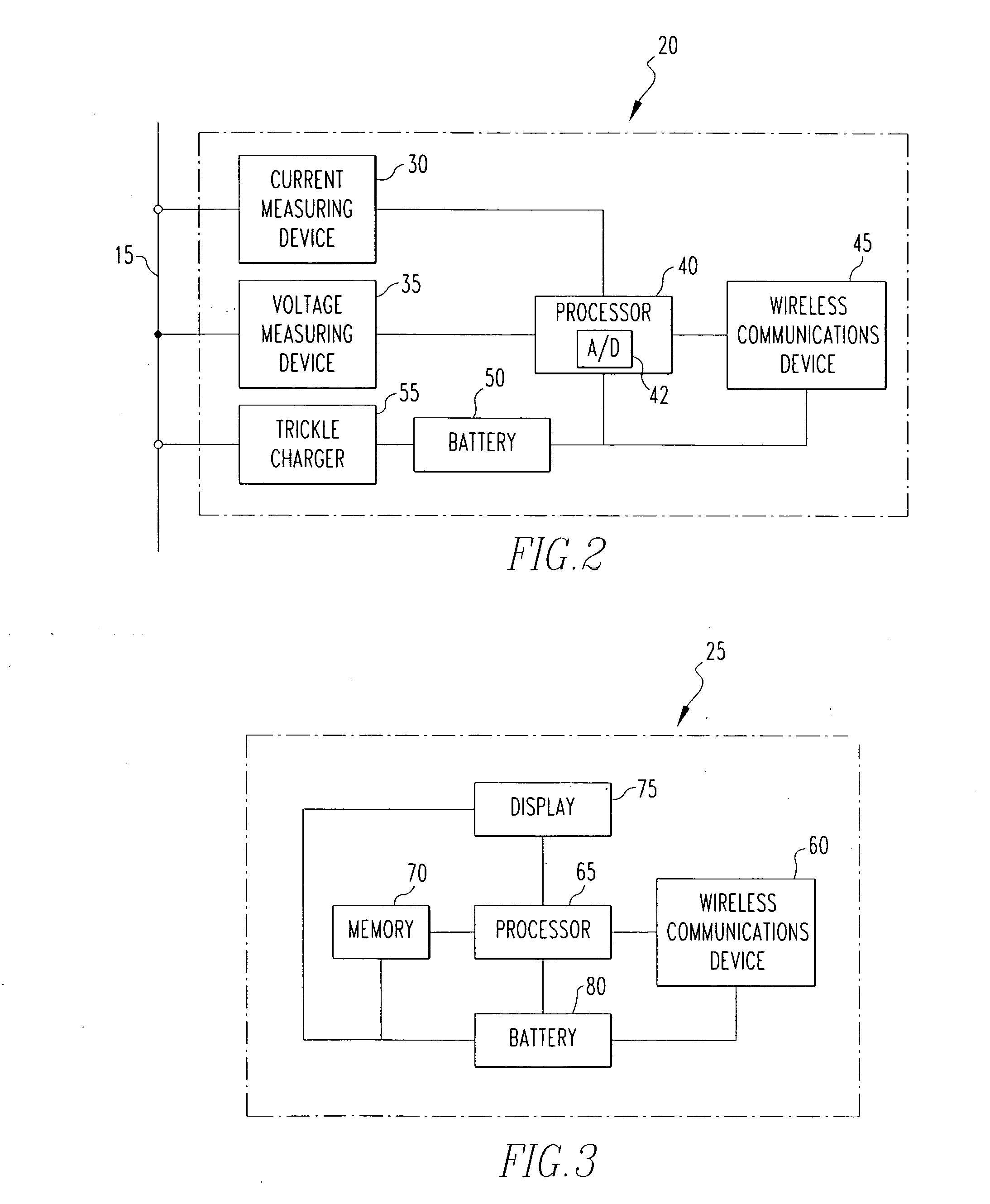 Power monitoring system including a wirelessly communicating electrical power transducer