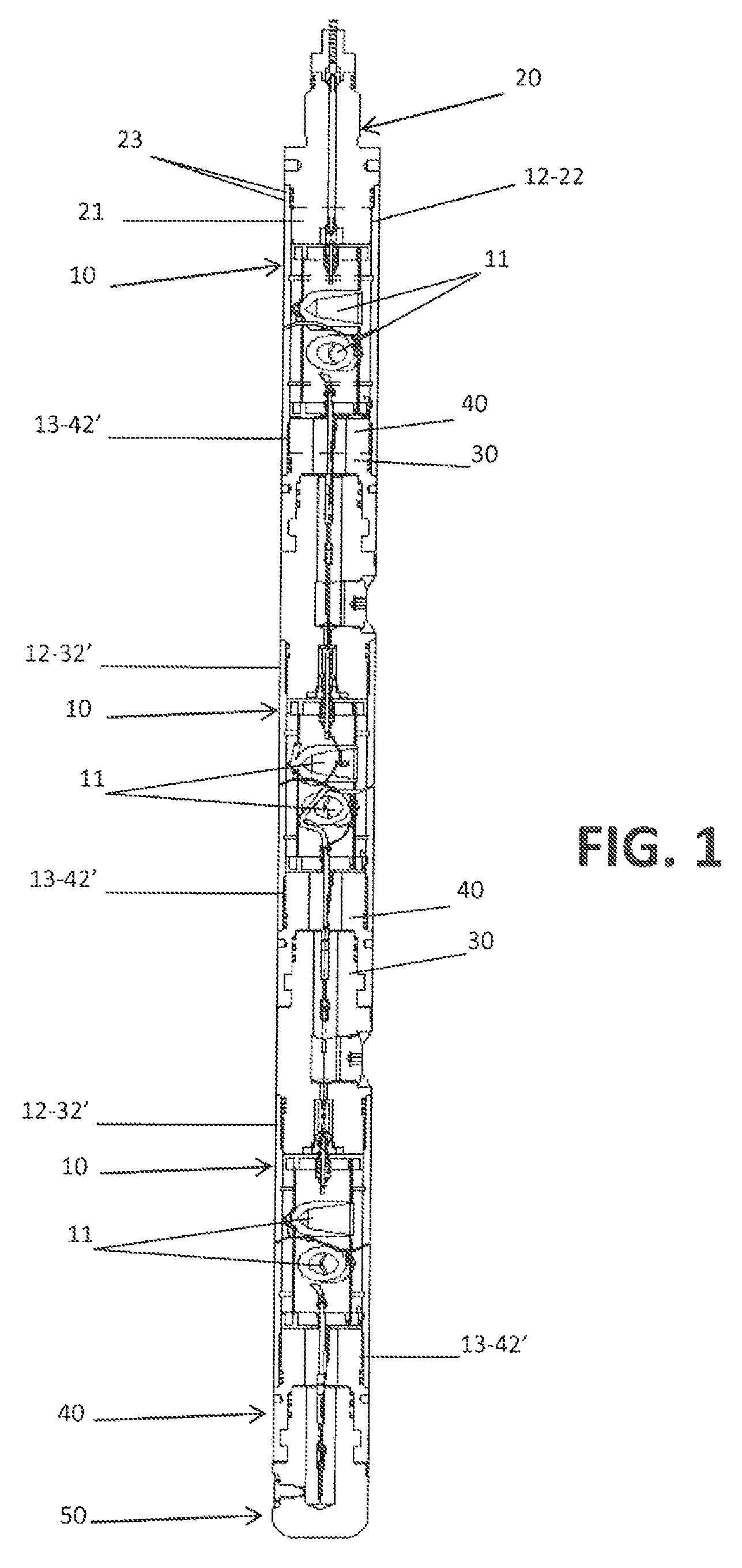 Electromechanical assembly for connecting a series of perforating guns for oil and gas wells