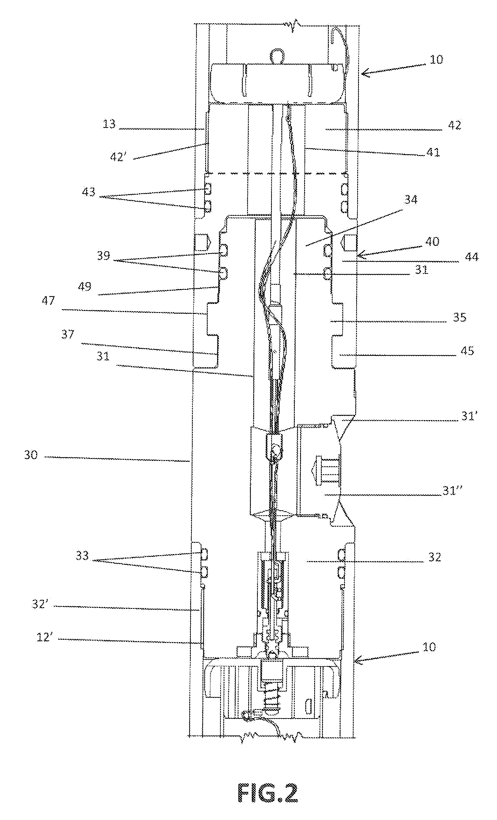 Electromechanical assembly for connecting a series of perforating guns for oil and gas wells