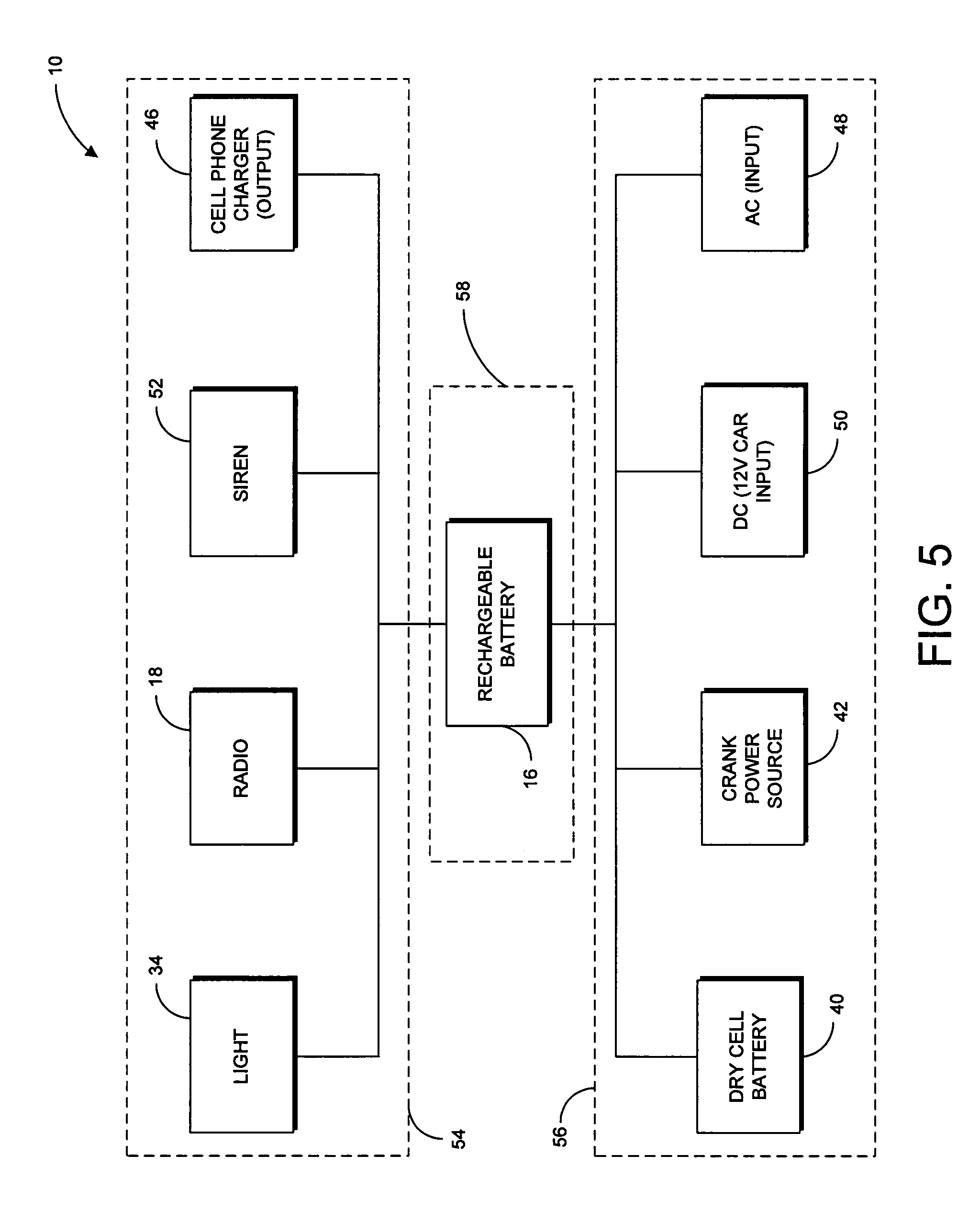 Four-way power source for multifunction tool