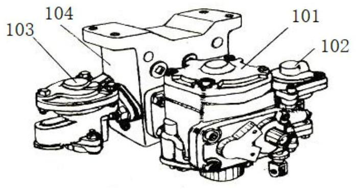 Mounting device for hanging type 120-type air control valve