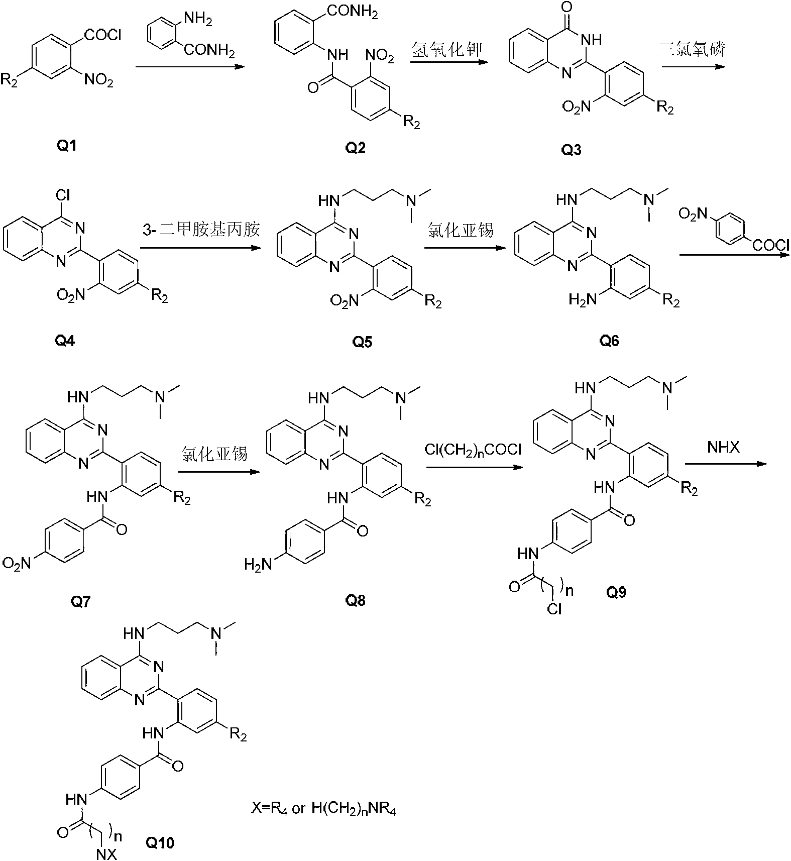 2-phenyl quinazoline derivative, preparation method thereof, and application in preparation of anti-cancer drugs