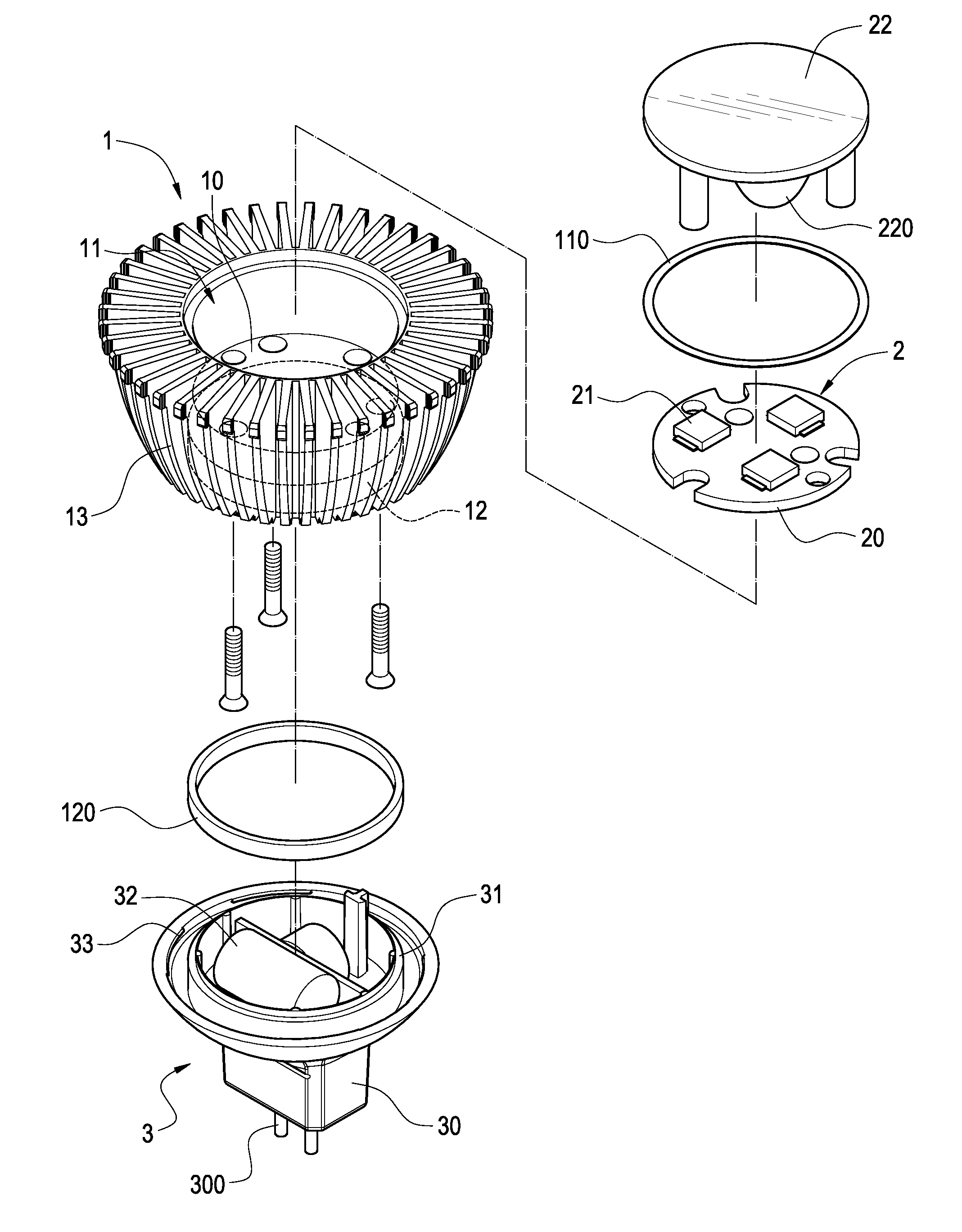 Lamp with double water resistance structure