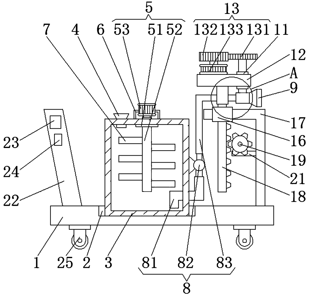 Convenient pesticide spraying device for planting of grapes