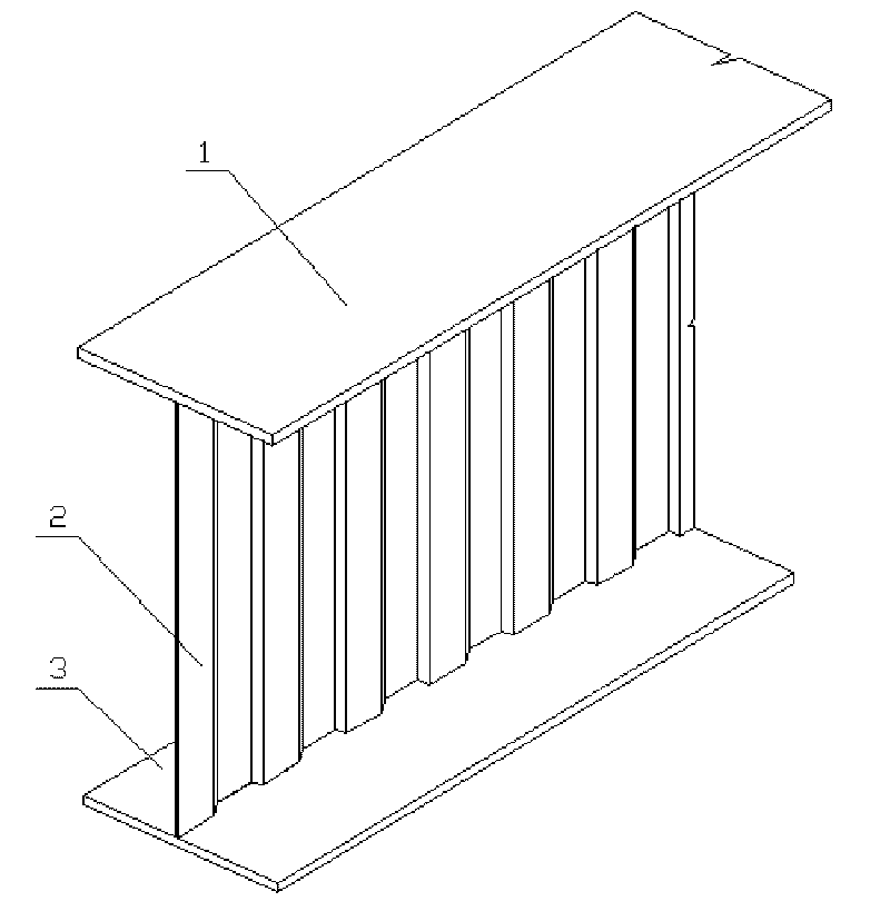 Steel column and beam structure with corrugated steel web and special welding device thereof