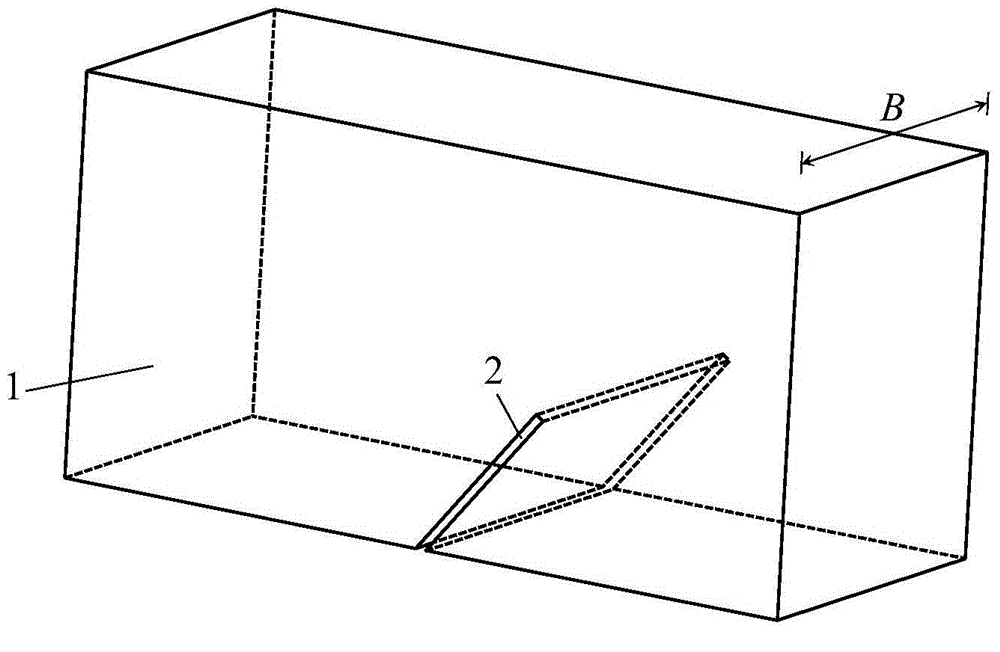 Deep beam test piece for rock I-II composite fracture toughness test and composite fracture toughness test method