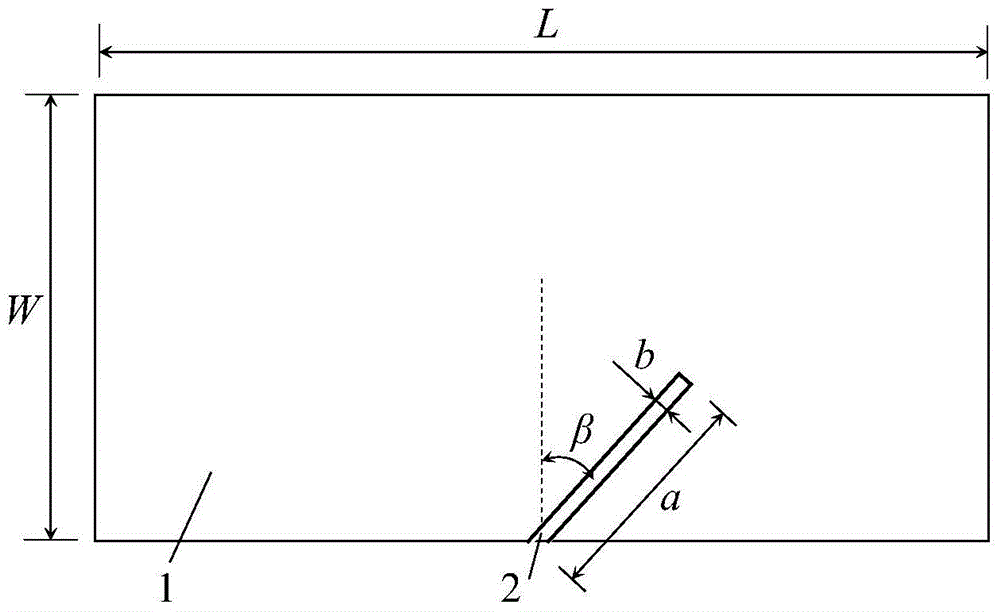 Deep beam test piece for rock I-II composite fracture toughness test and composite fracture toughness test method