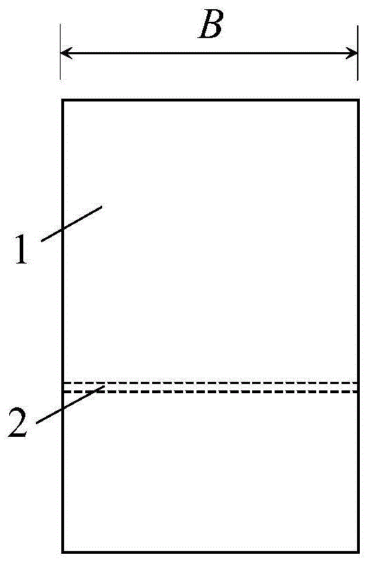 Deep beam test piece for rock I-II composite fracture toughness test and composite fracture toughness test method