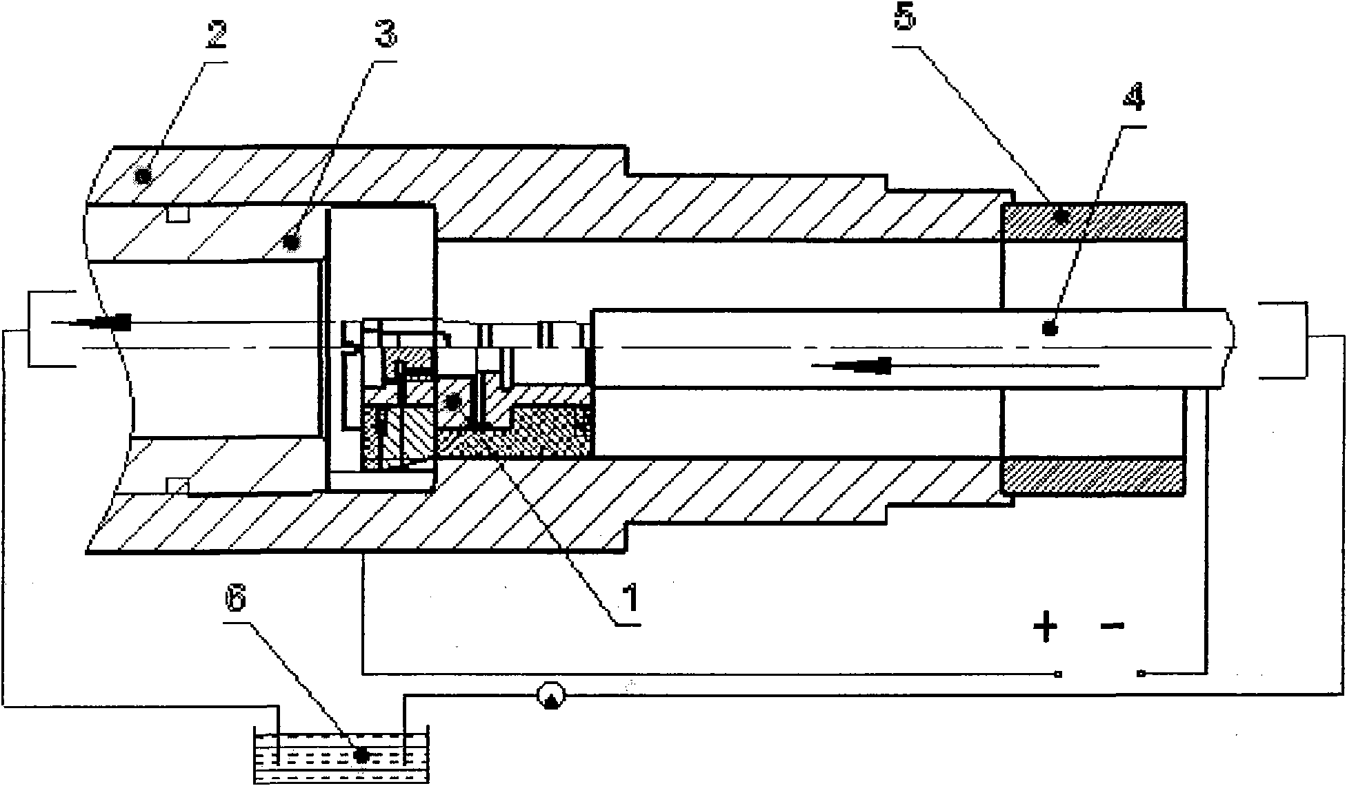 Deep hole internal spline electrolytic machining device