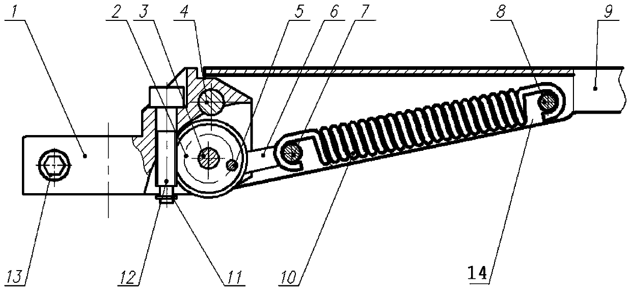 Windshield wiper single-spring pressure adjusting device