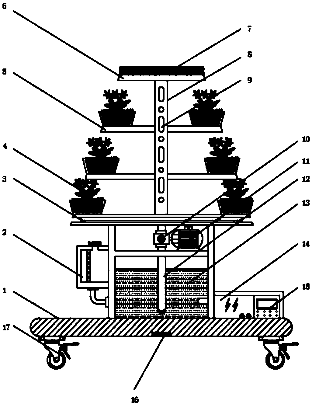 Novel rotary electric gardening rack