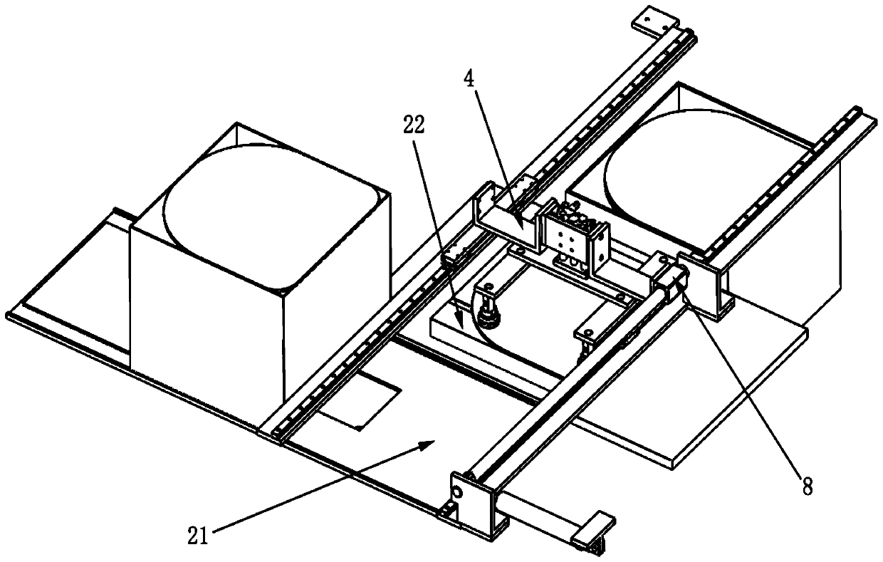 Wood board glue smearing and pressing device