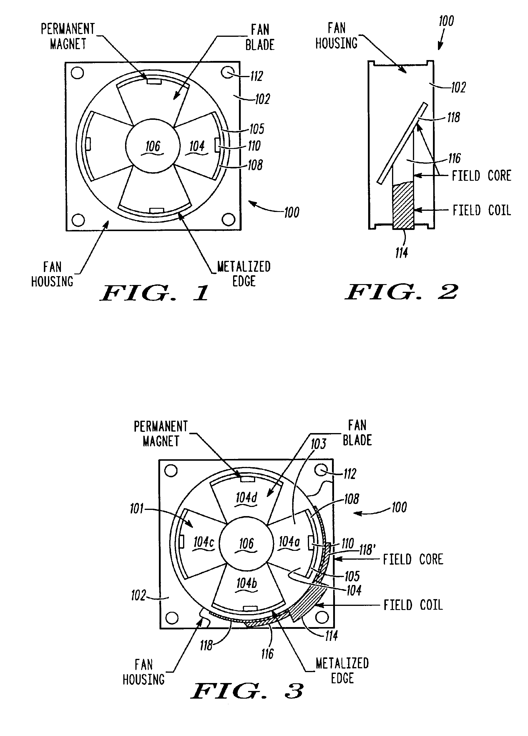 Magnetically driven air moving apparatus, with magnetically tipped fan blades and a single field coil and core