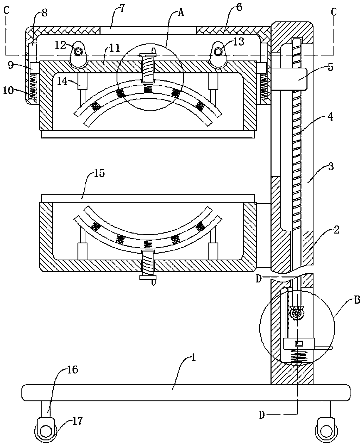 Compression hemostasis device used after a cardiovascular internal medicine operation