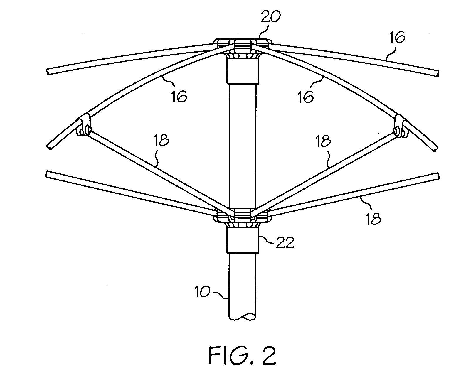 Umbrella with improved hub