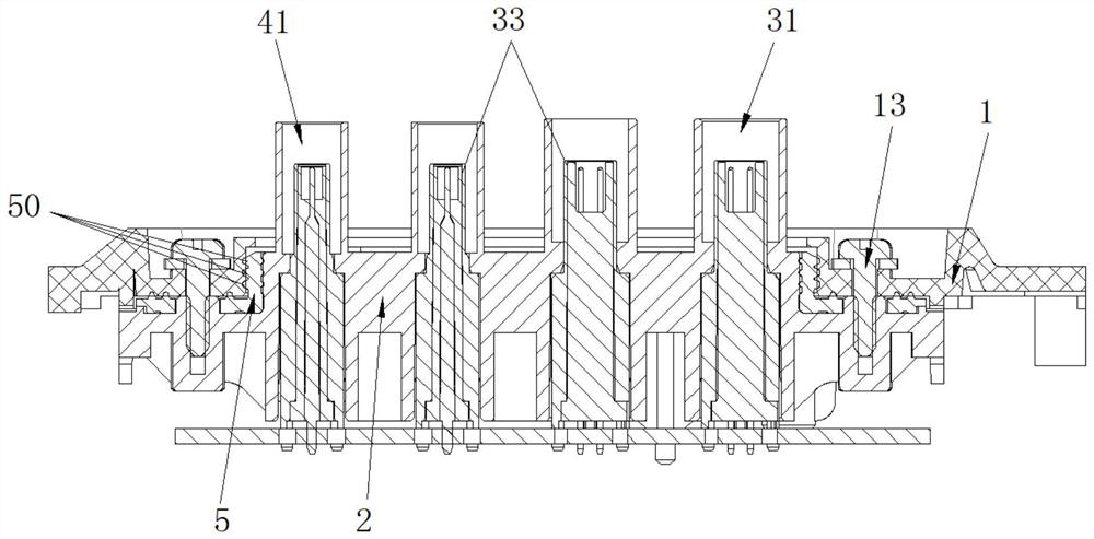 Waterproof automobile high-frequency data signal transmission device