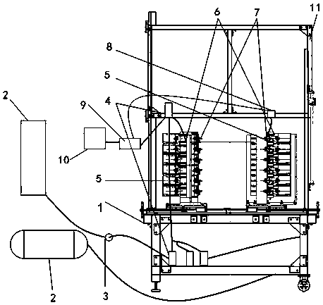 A braking hose pneumatic fixed pressure detection test machine