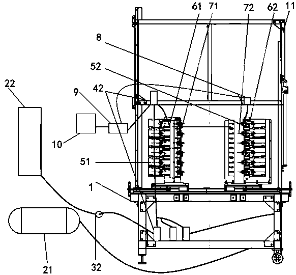 A braking hose pneumatic fixed pressure detection test machine