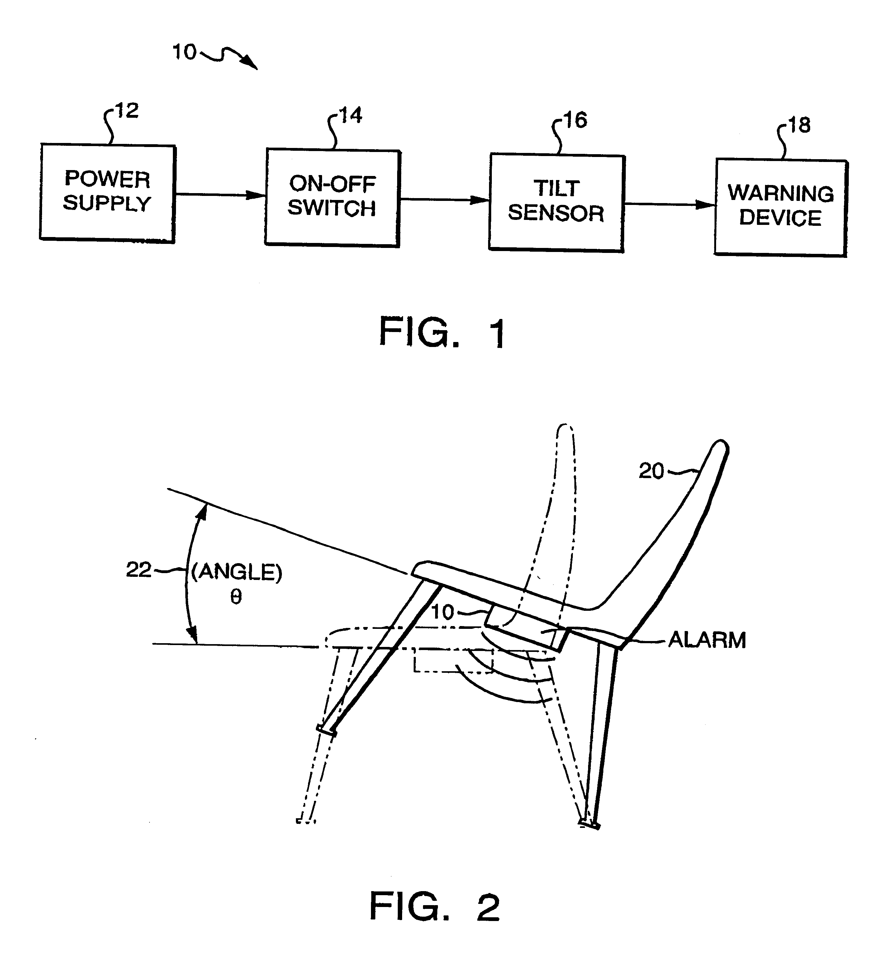 Chair tilt alarm