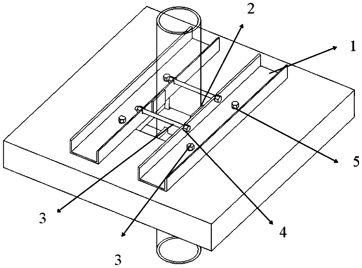 Concrete pump pipe horizontal hole fixing device