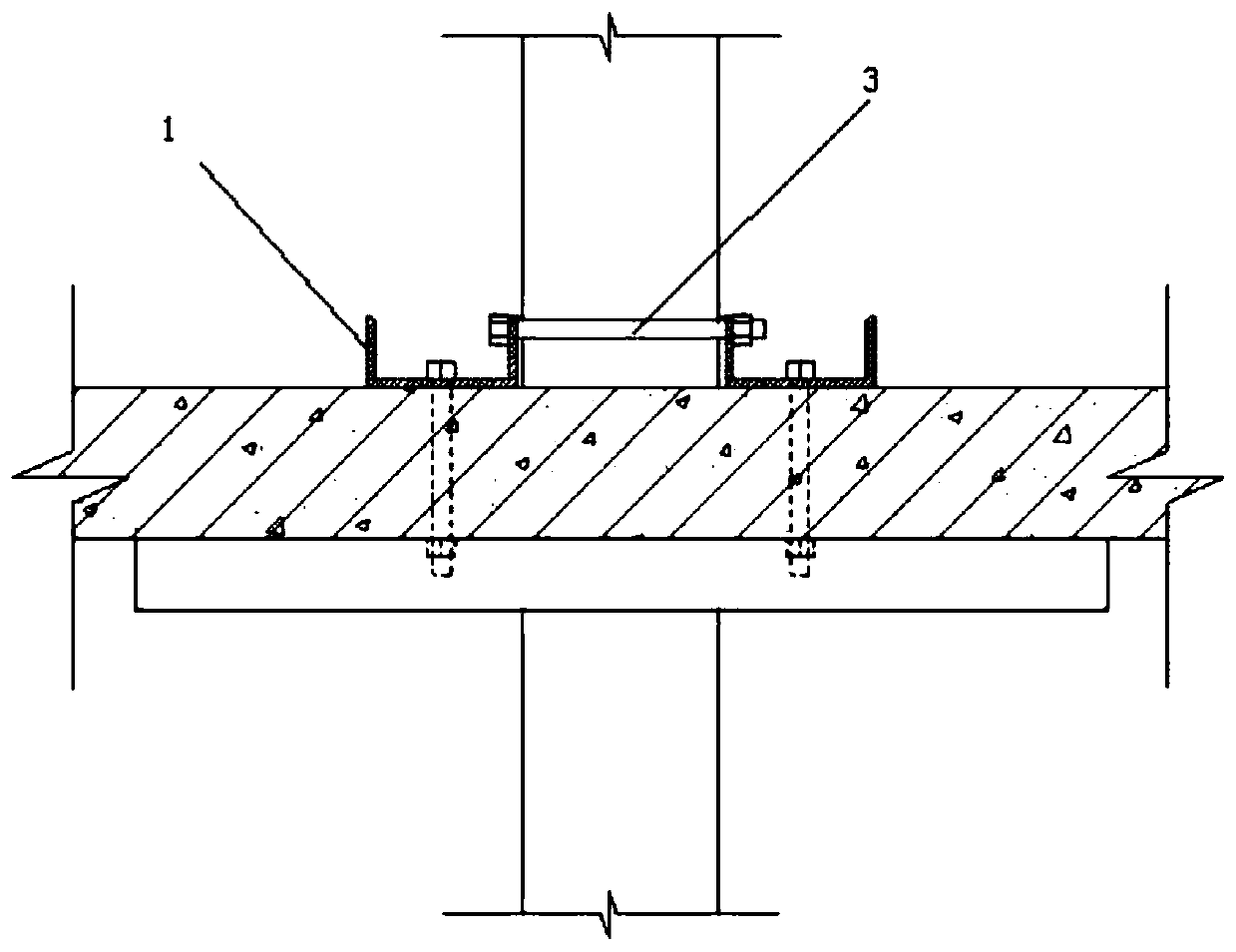 Concrete pump pipe horizontal hole fixing device