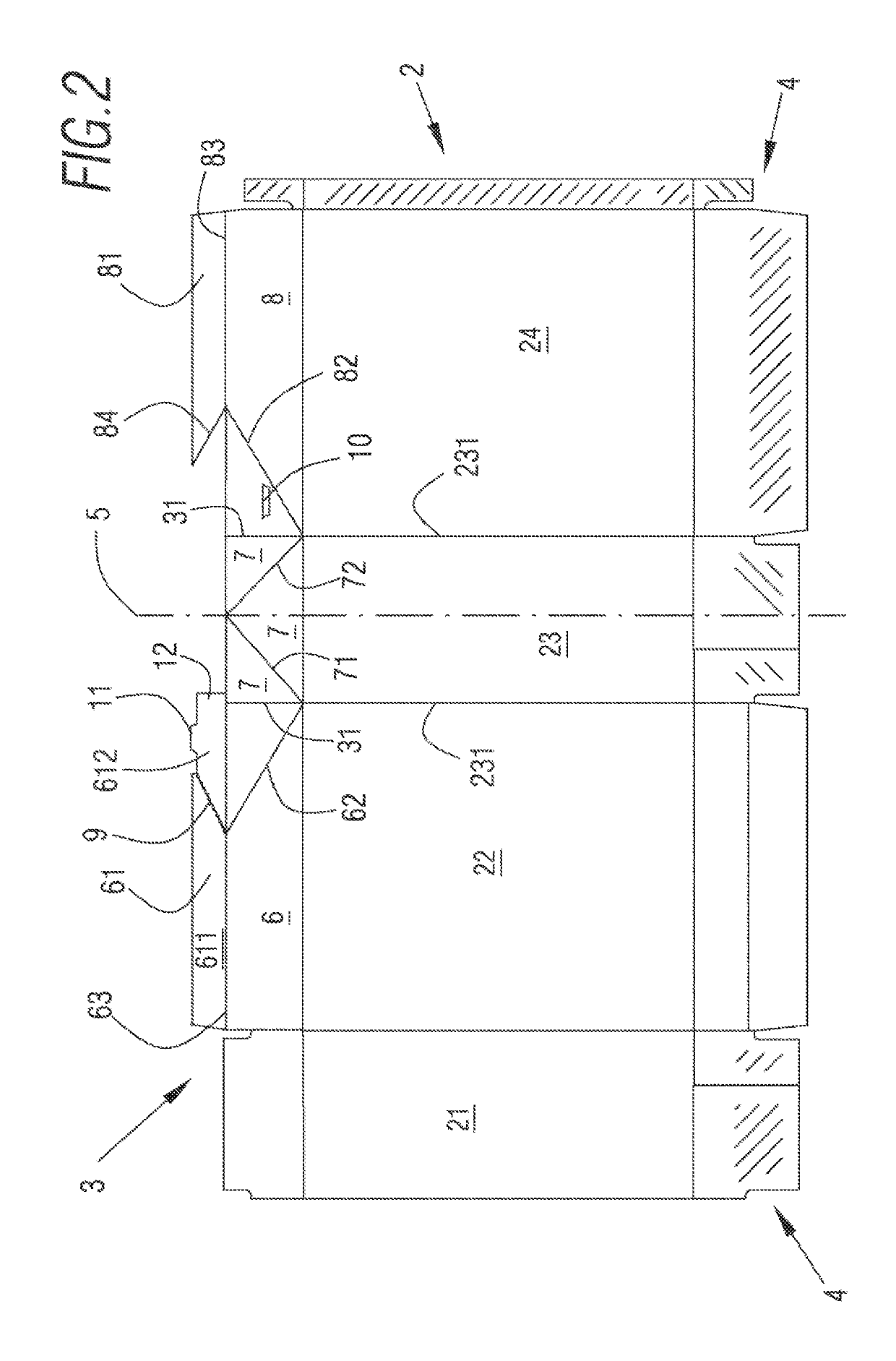 Container with fold-out opening