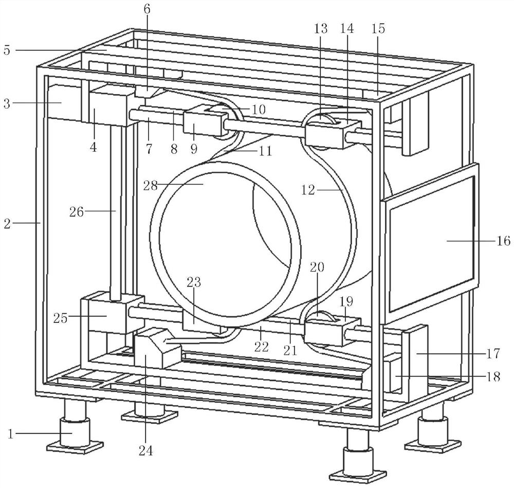 Diameter expanding pipeline diameter and roundness detection device based on distributed optical fiber sensing