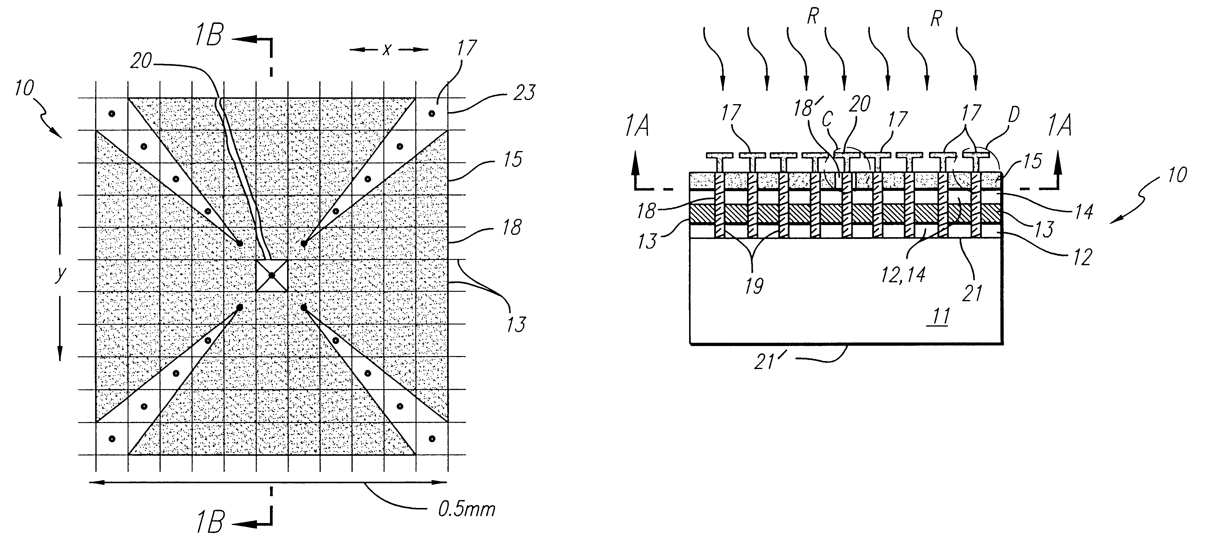 Mm-wave/IR monolithically integrated focal plane array