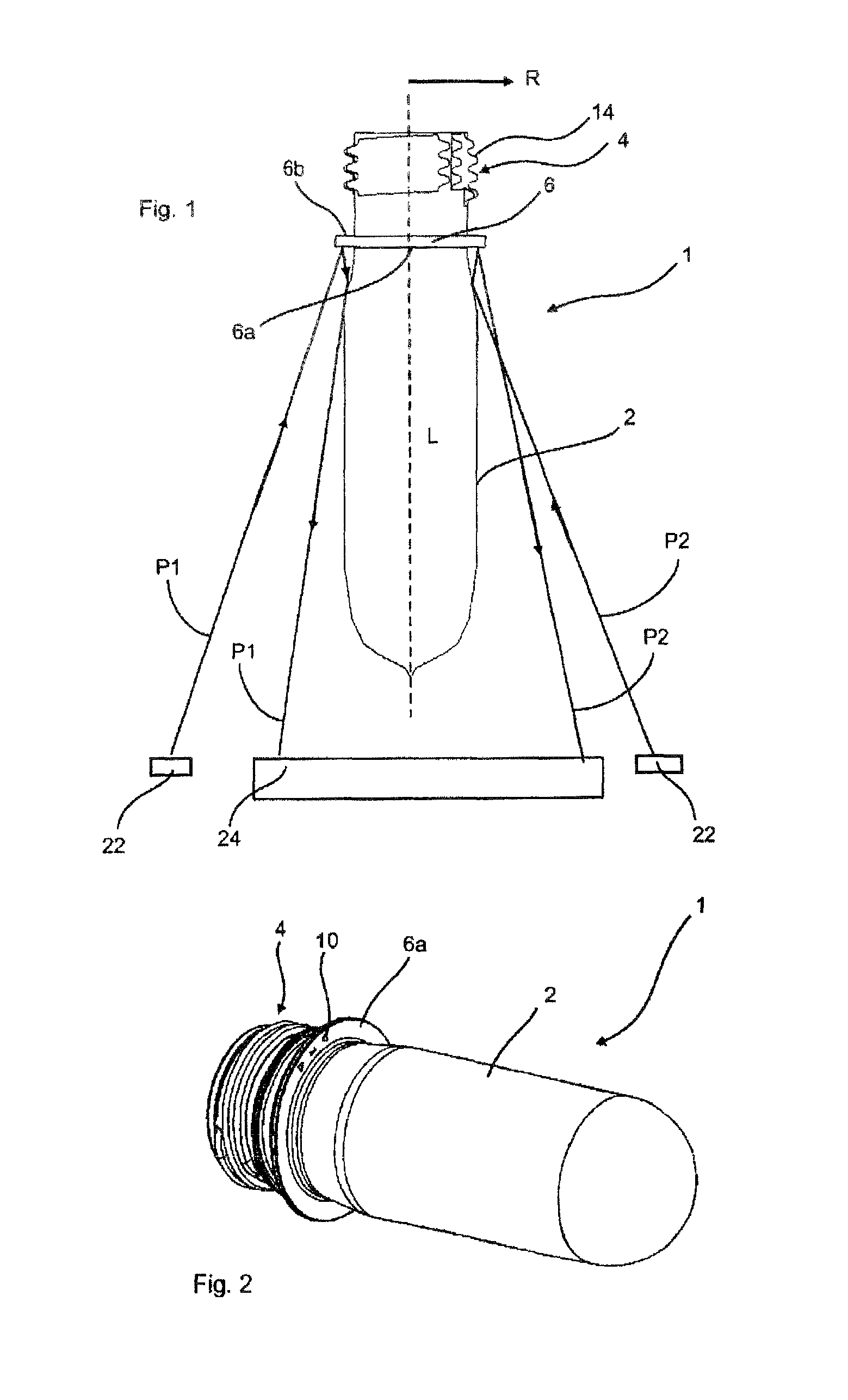 Plastic preforms with marking for position detection