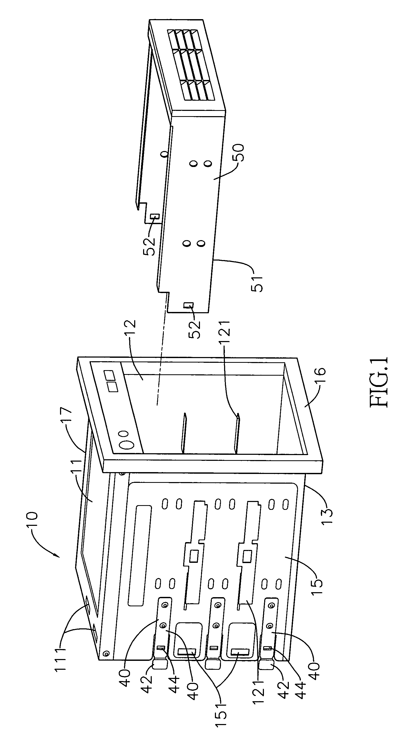 Block-shape container which can be assembled into and disassembled from a computer casing