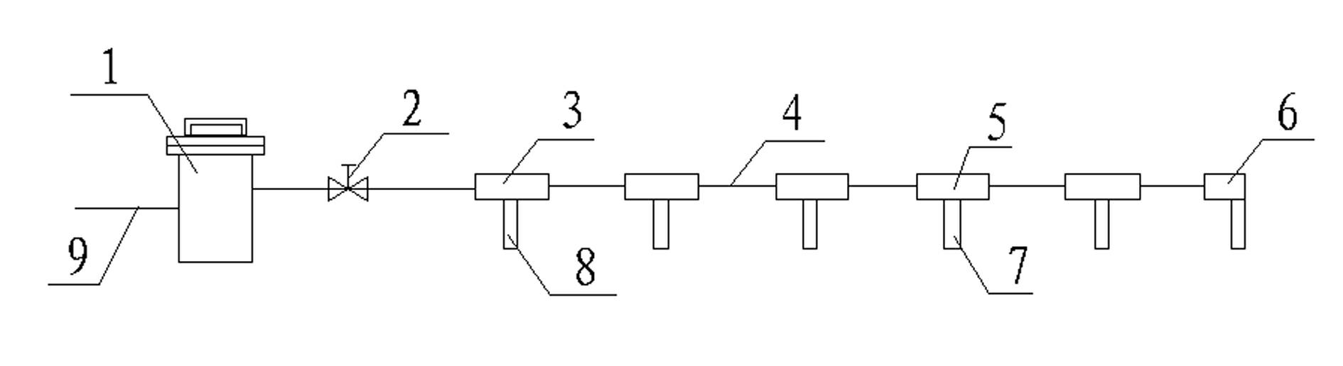 Process for controlling dust in belt roadway by sections through water spray