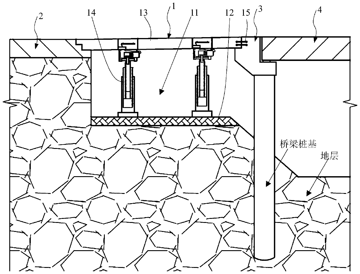 Adaptive transition section device for solving bridge head bump